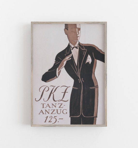 Man In Tuxedo Fashion Wall Art Vintage Wall Art Dapper Man Art Fashion Print Minimalist Art Wall Art
