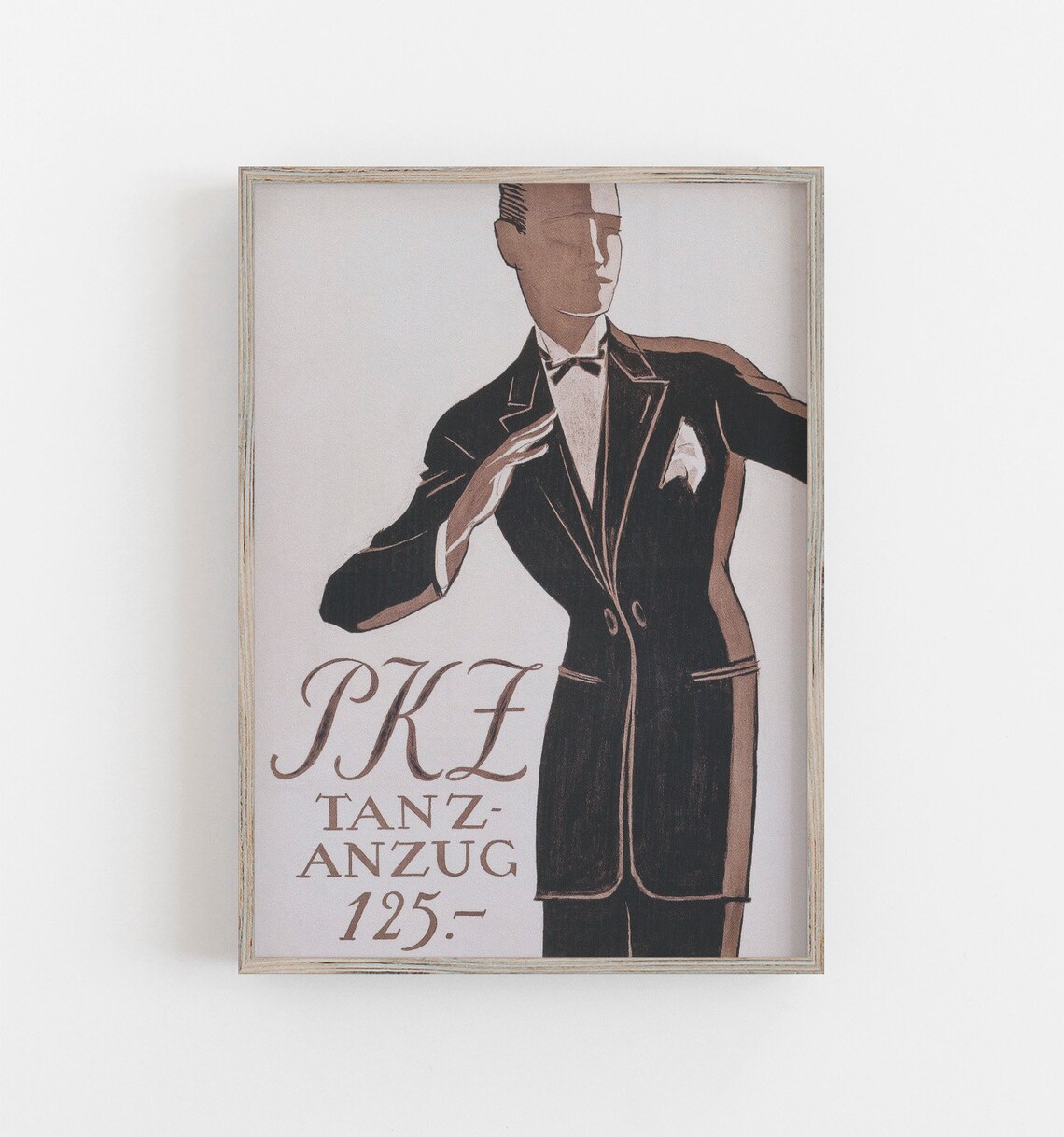 PKZ Tanz Anzug Tuxedo Gentleman Art Deco Mens Fashion Vintage Ad Print