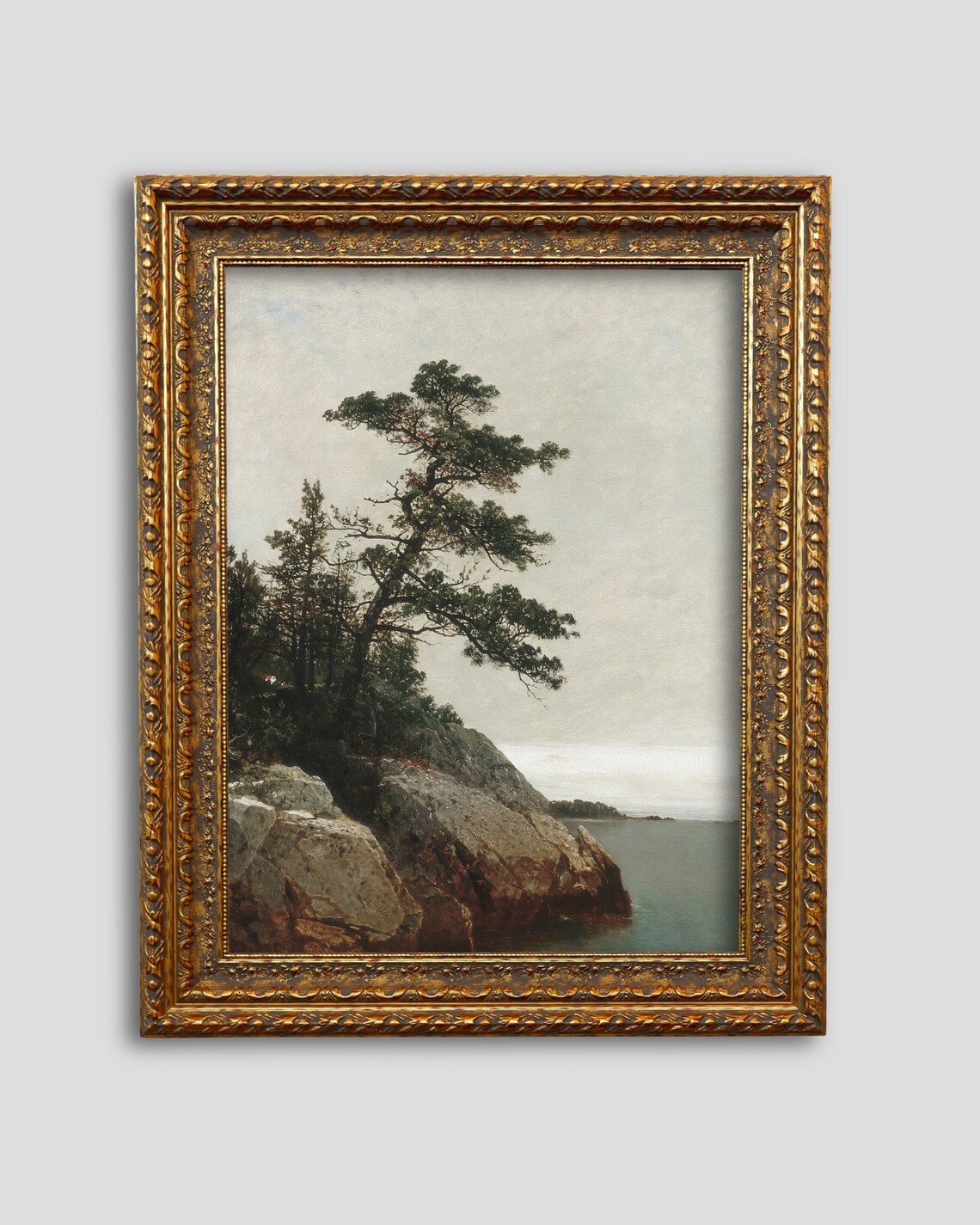 Vintage Pine Landscape Art Print, Rustic Decor - Image 2