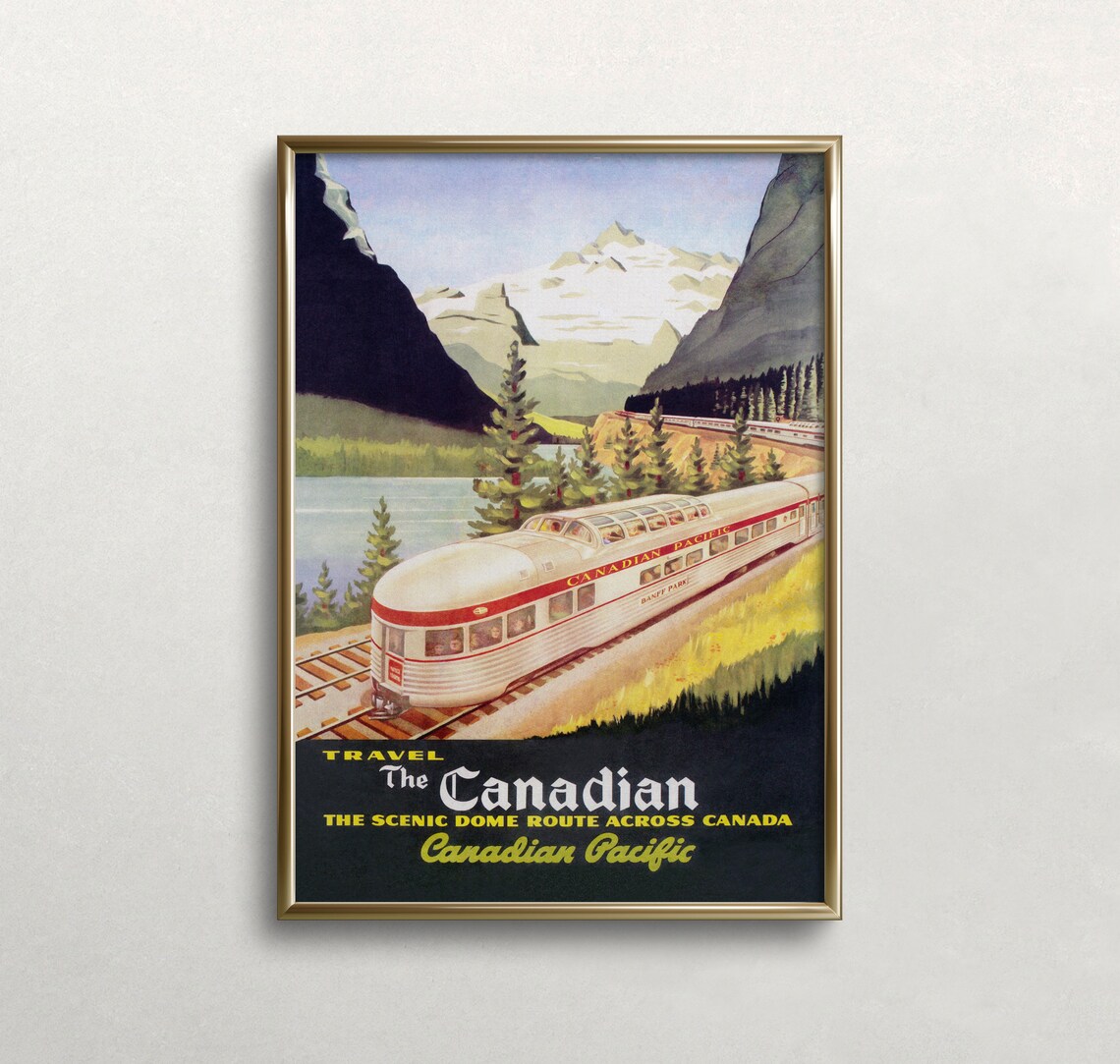Vintage Canadian Train Travel Poster Art Print