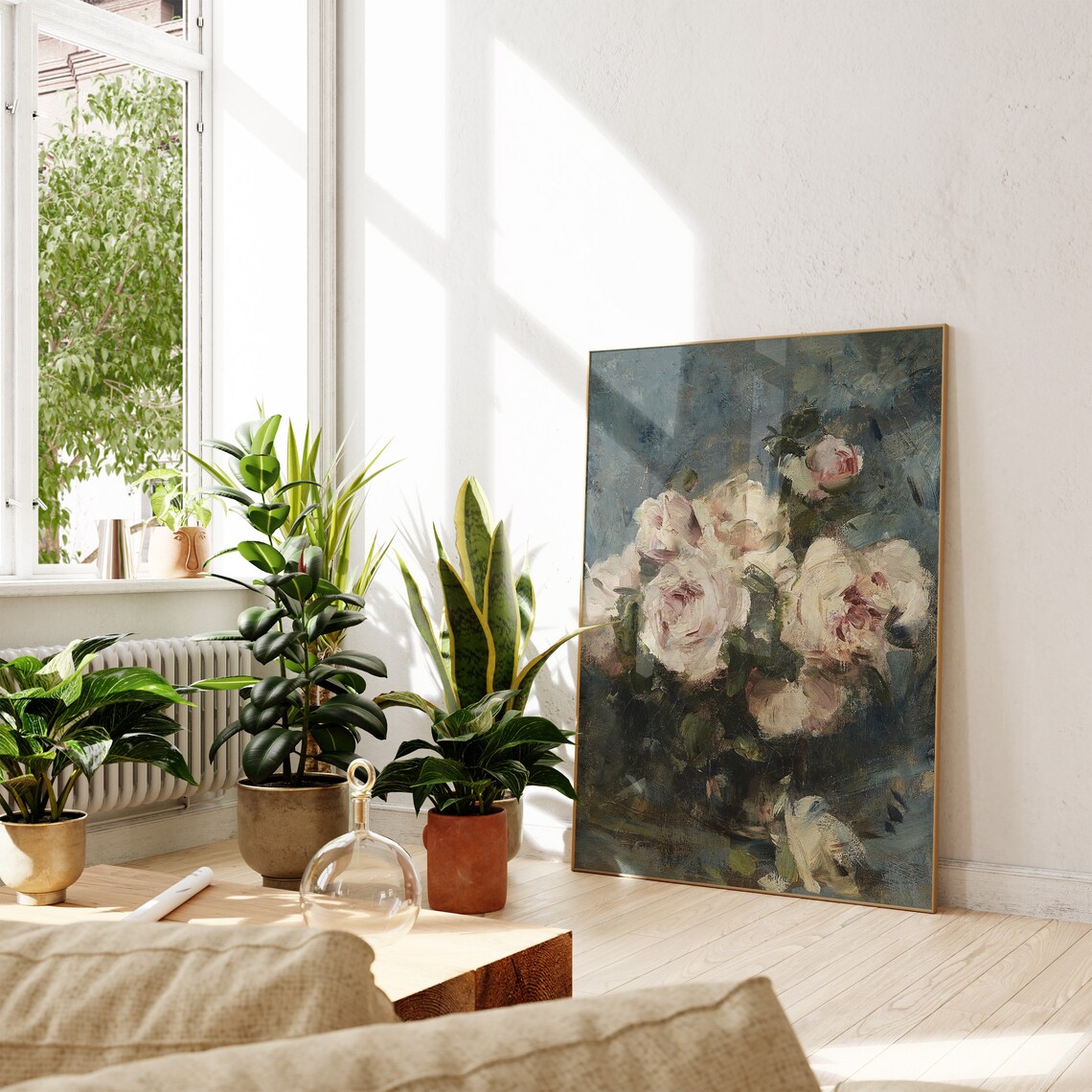 Pink Roses Vintage Art Print, Soft Pastel Floral - Image 3