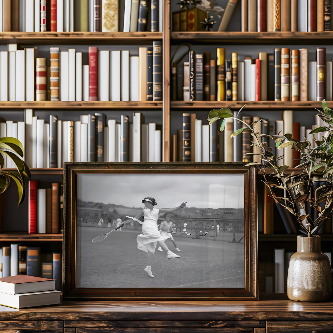 Woman Tennis Player Black And White Art Vintage Wall Art Old Photo Women Sports Art Vintage Sports Wall Art - Image 3