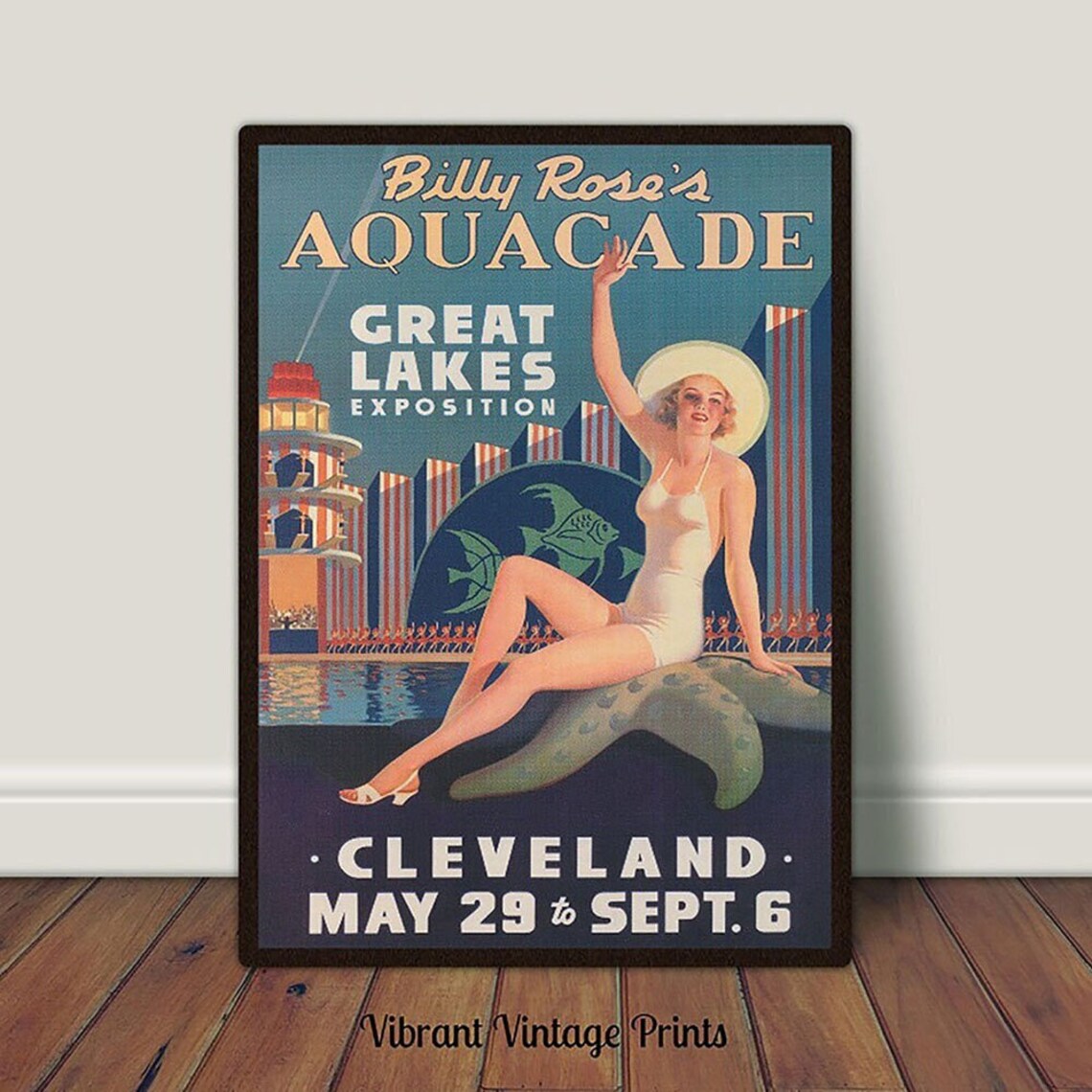 Woman Portrait Vintage Swimwear Ohio, Art Print