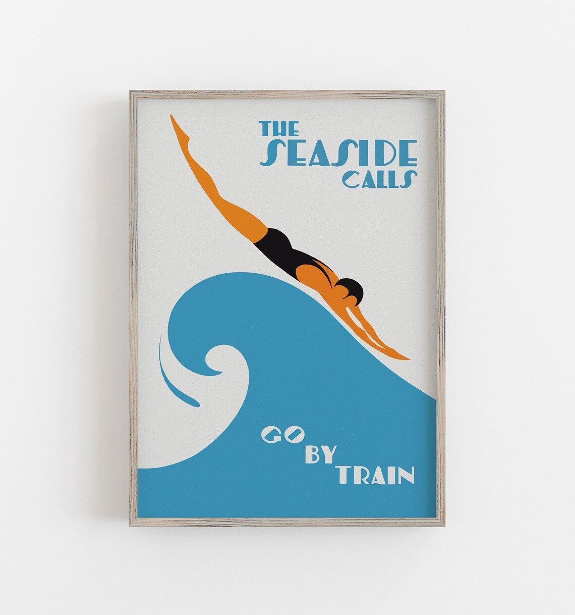 Australia Seaside Calls Vintage Art Deco Art Print