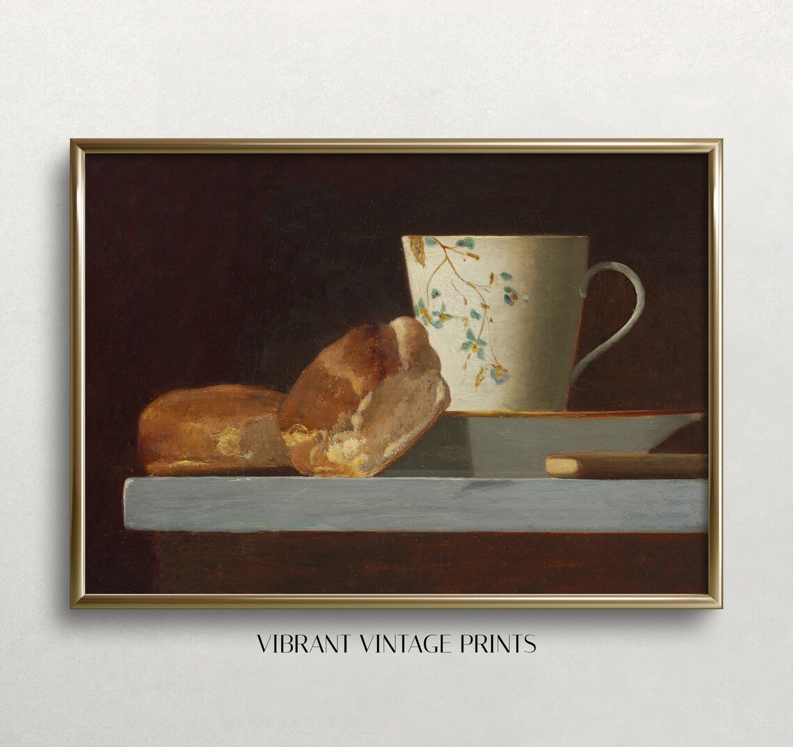 Vintage Breakfast Teas and Bread Wall Art Print