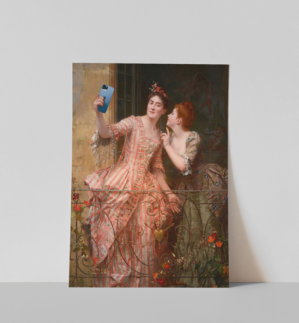 Vintage Victorian Women Selfie, Funny Wall Art Print - Image 2