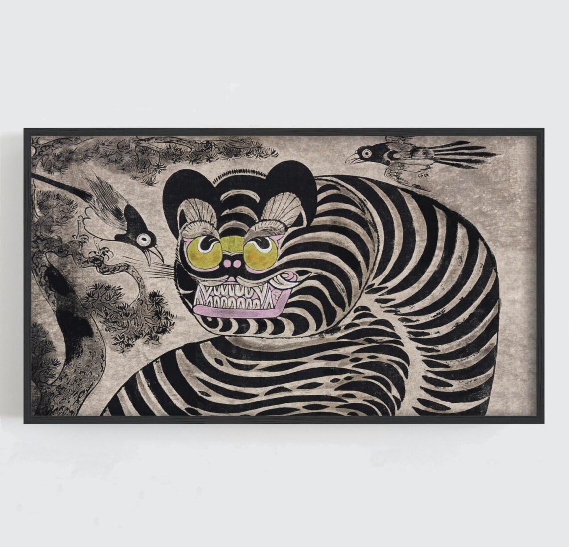 Tiger Art, Dark Aesthetic Asian Wall Art Print