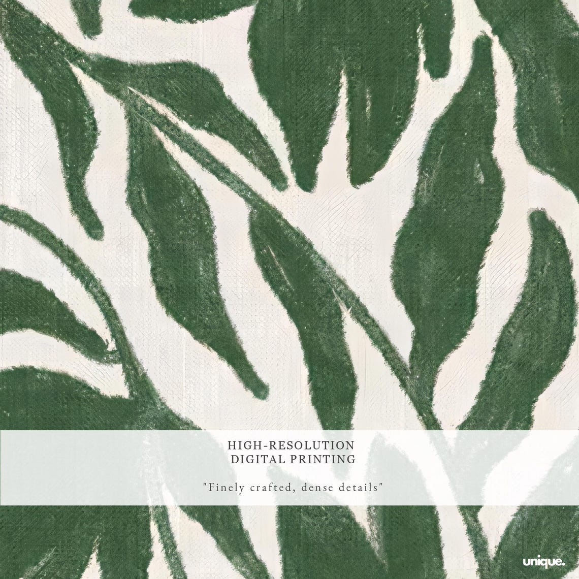 Textured Green Botanical Leaves Boho Botanical Wall Decor Art Print - Image 2