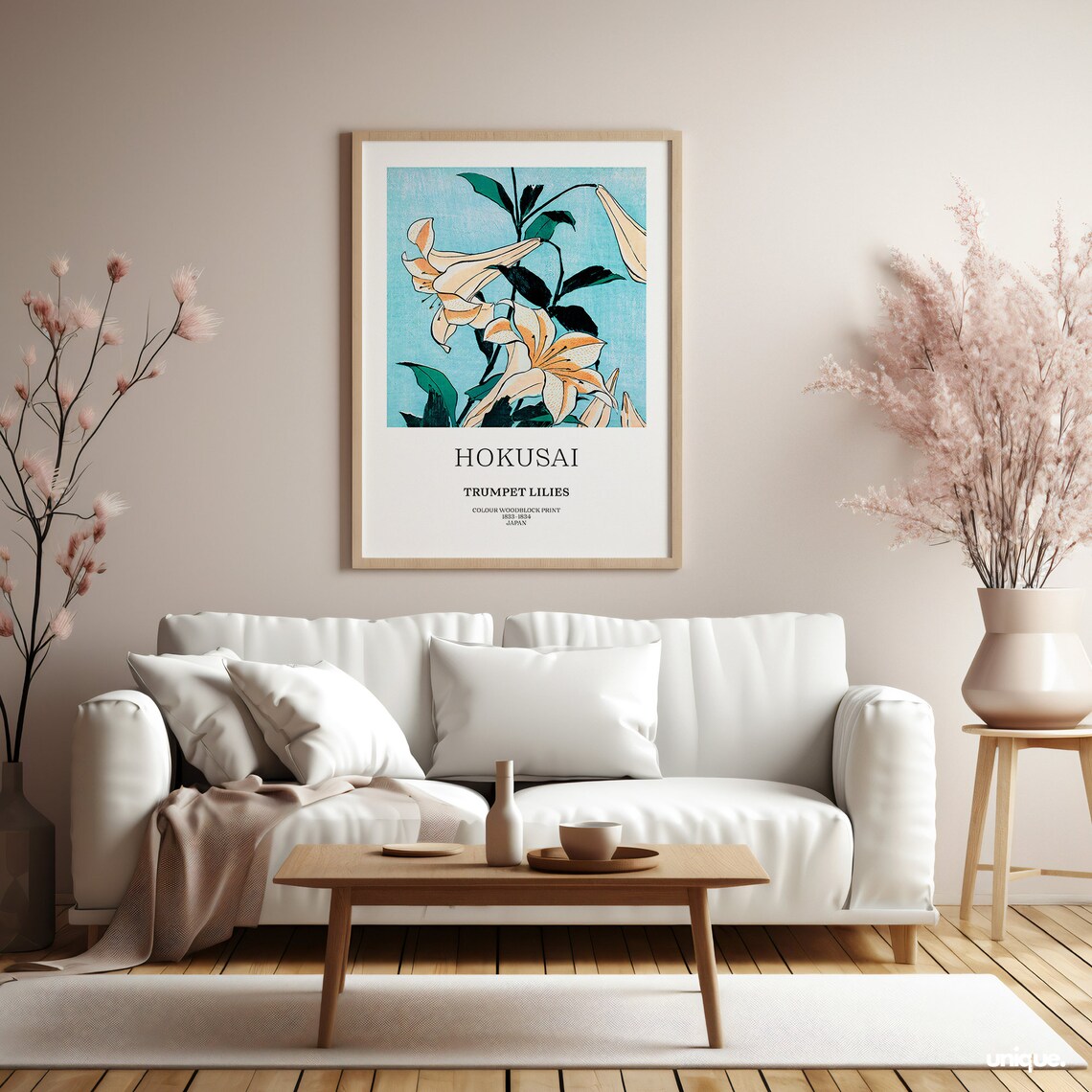 Hokusai Trumpet Lilies Vintage Japanese Woodblock Poster Decor - Image 2
