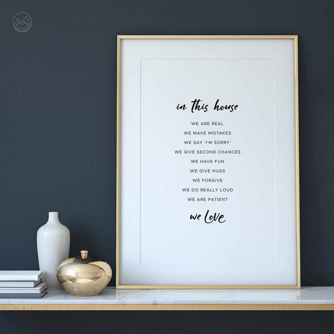 In This House We Are Real Family Quote Art Print - Image 2