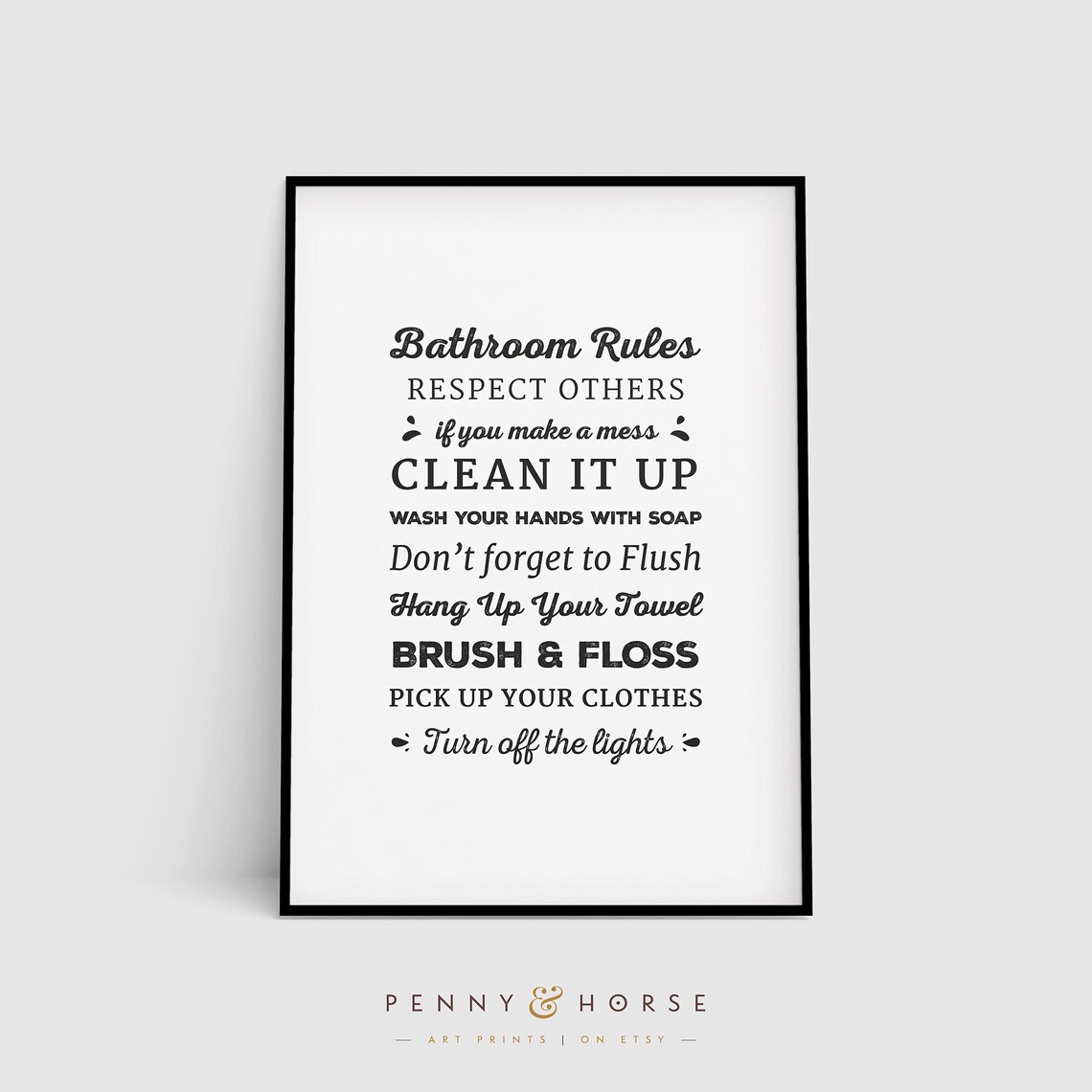 Bathroom Rules Print, Kids Bathroom Decor - Image 3