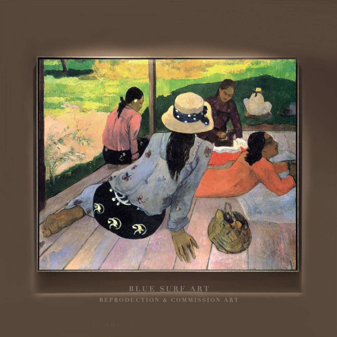 Paul Gauguin The Siesta Women Resting Lazy Veranda Tahiti Poster