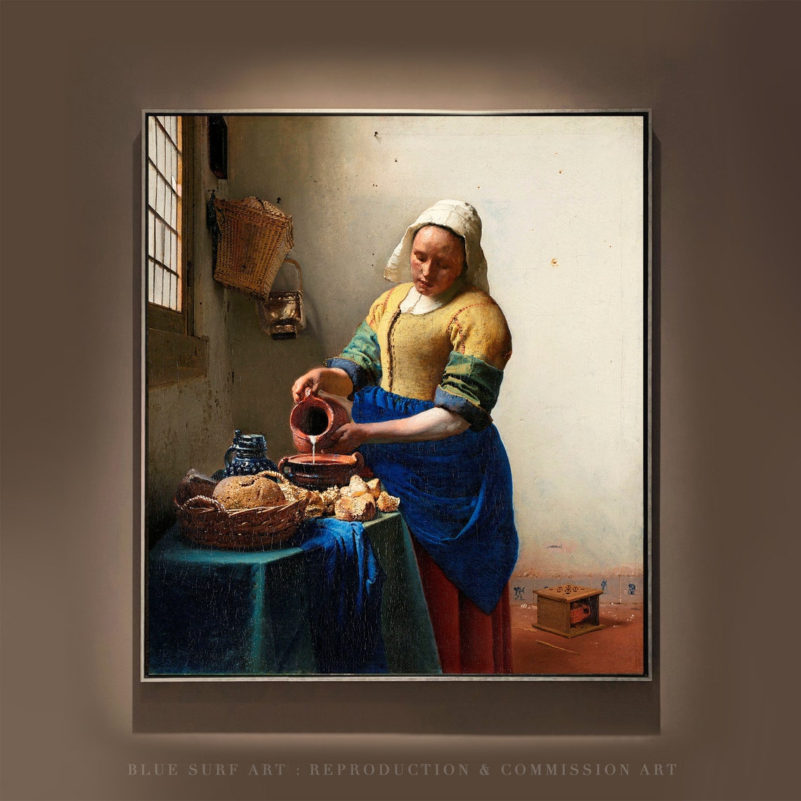 Johannes Vermeer The Milkmaid Kitchen Maid Genre Scene Poster
