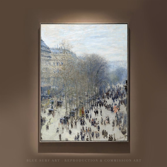 Boulevard Des Capucines Claude Monet Reproduction Art Living Room Wall Art Monet Handmade Art Housewarming Gift Wall Decor Art