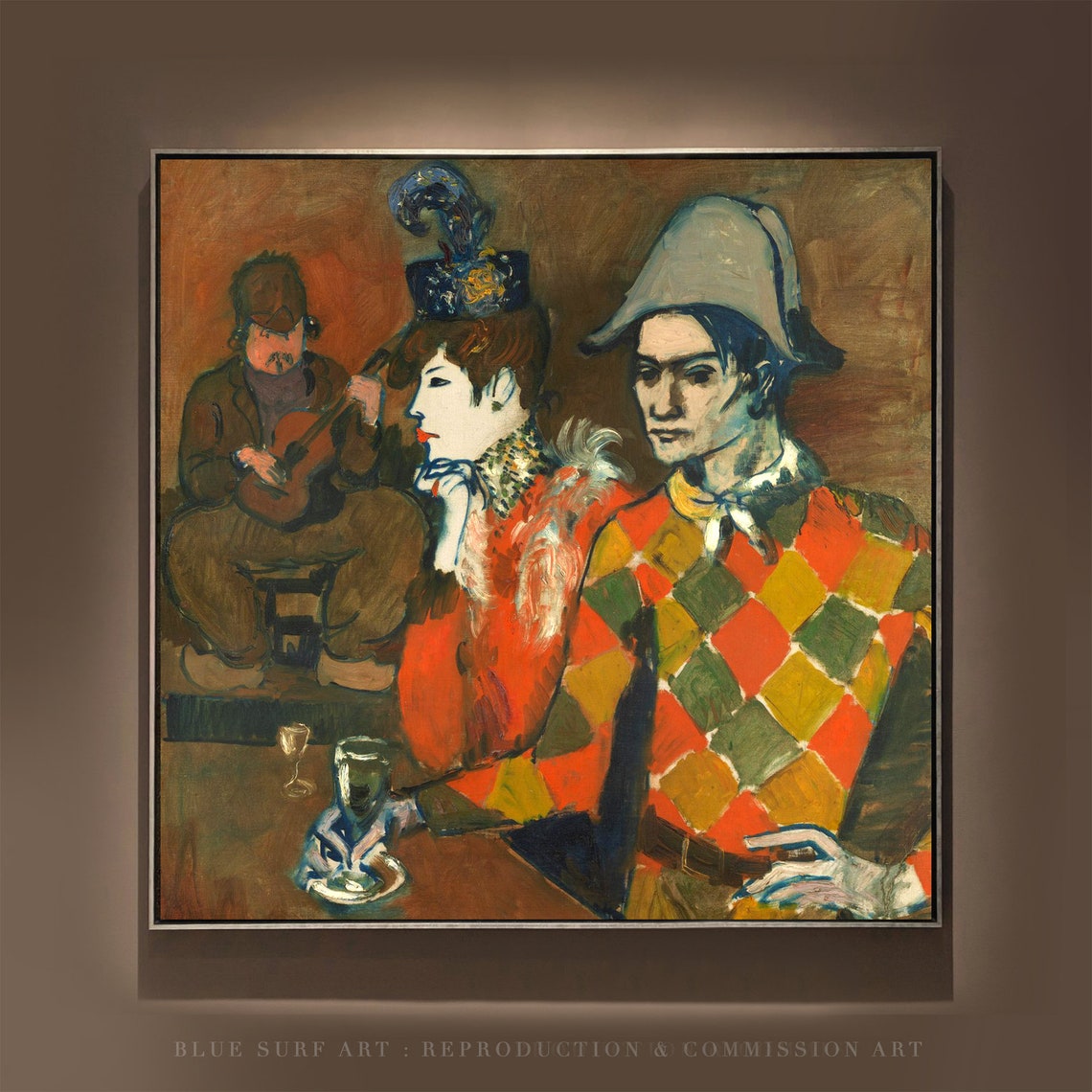 Pablo Picasso At the Lapin Agile Harlequin Cafe Scene Poster