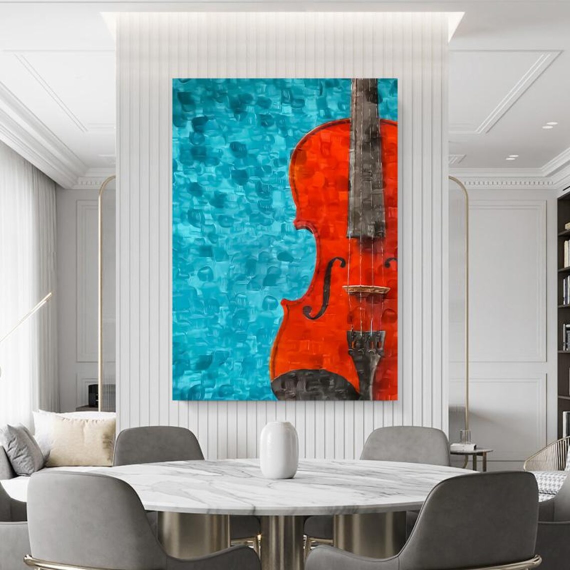 Red With Guitar Music Poster, Wall Decor - Image 3