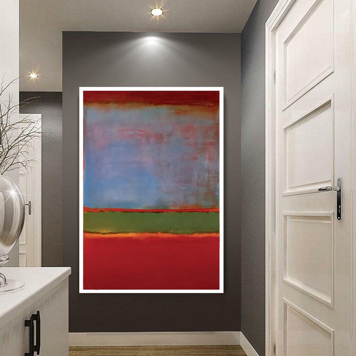 Bold Rothko Style Red Blue Green Color Field Abstract Art Poster - Image 3