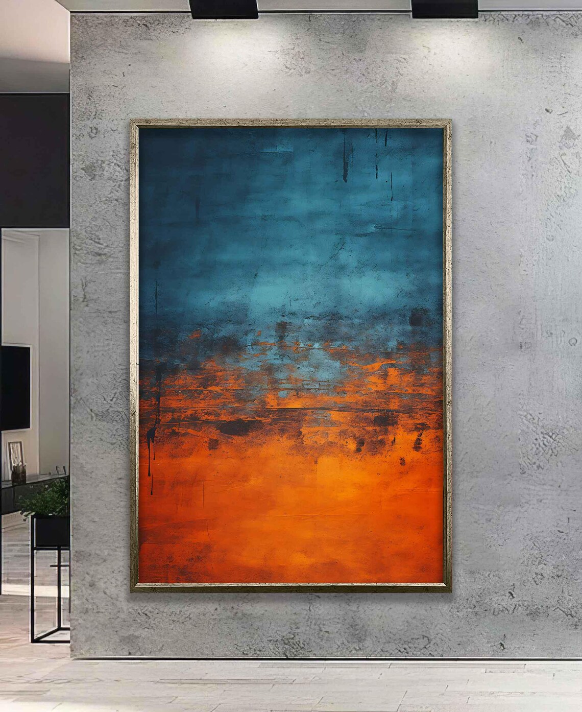 Mark Rothko Blue Orange Framed Painting Abstract Wall Art Minimalism Art Rothko Painting - Image 5
