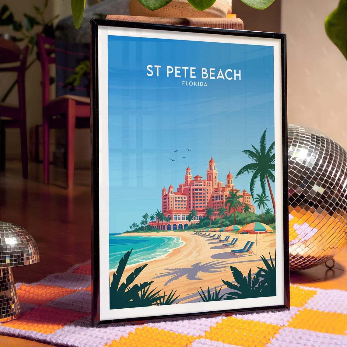 St Pete Beach Florida Beachfront Resort Palm Paradise Poster - Image 4