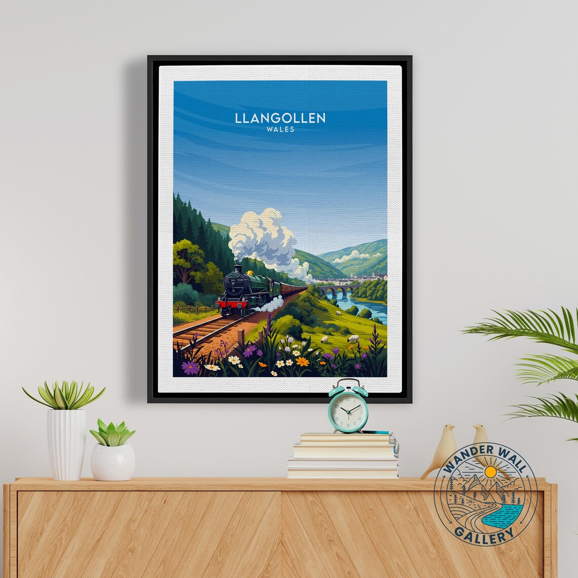 Llangollen Wales Vintage Steam Train Valley Retro Travel Poster - Image 5