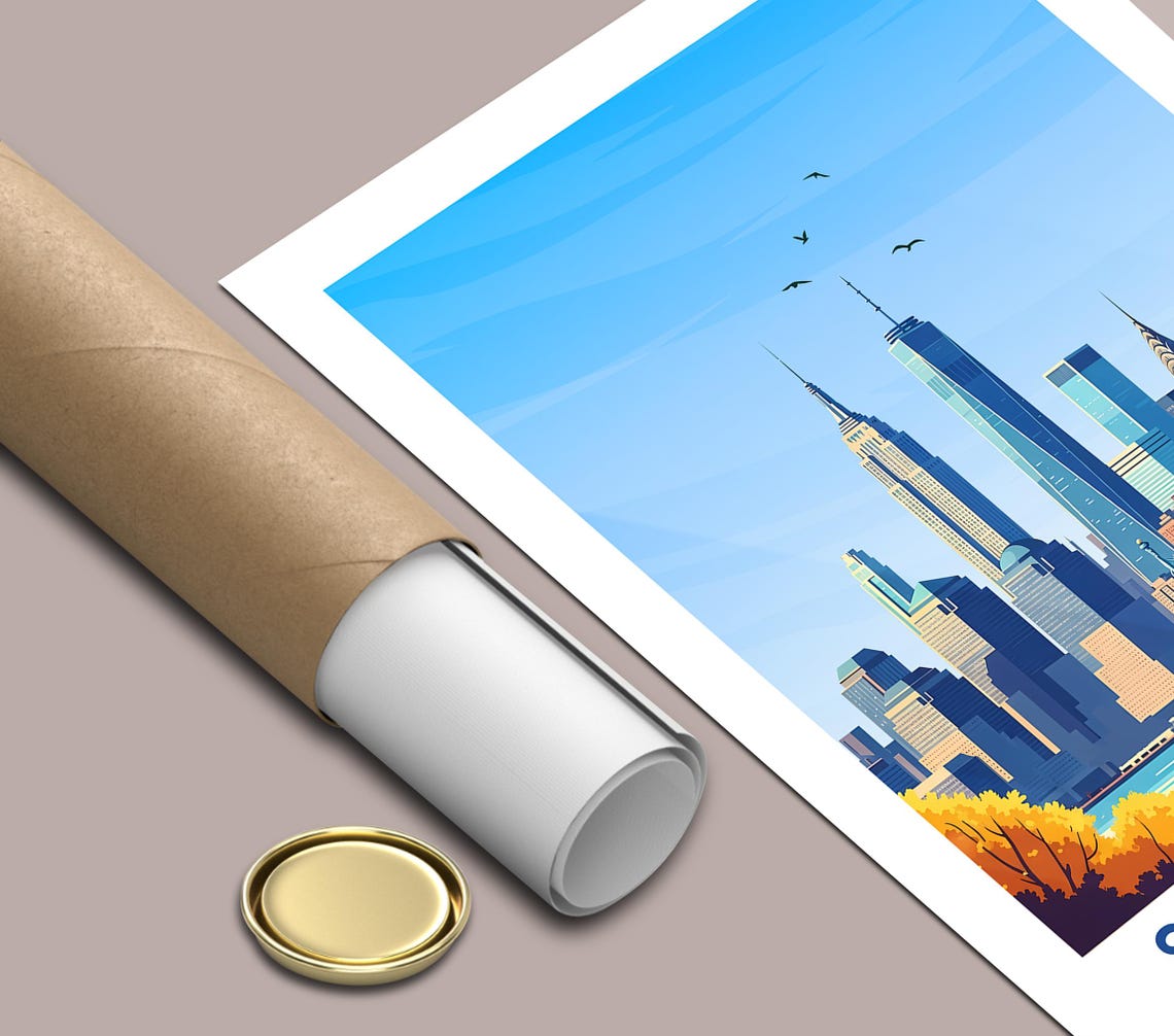 Statue of Liberty New York Manhattan Skyline Fall Autumn Poster - Image 3
