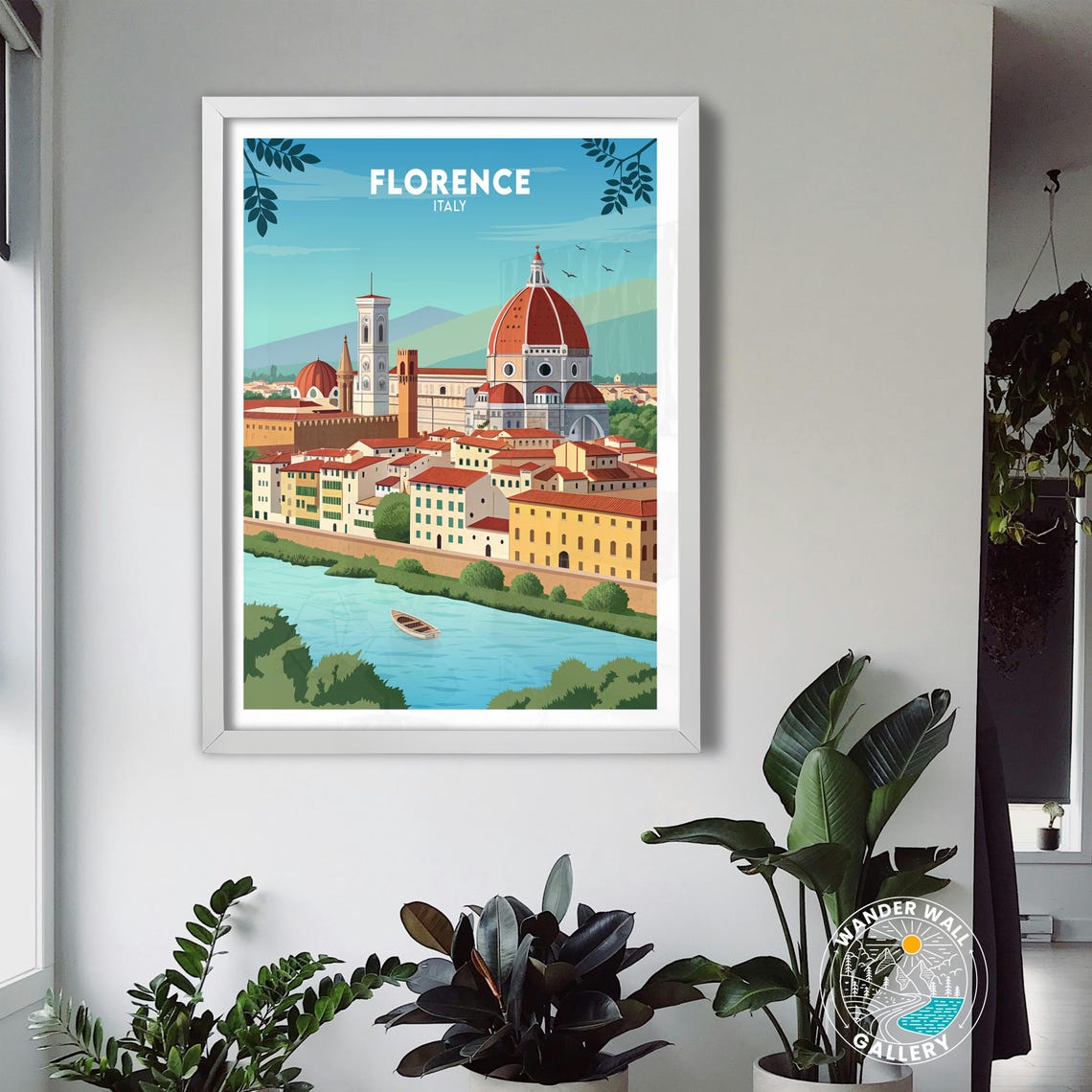 Florence Italy Duomo Red Dome Cathedral River Arno Skyline Poster - Image 3