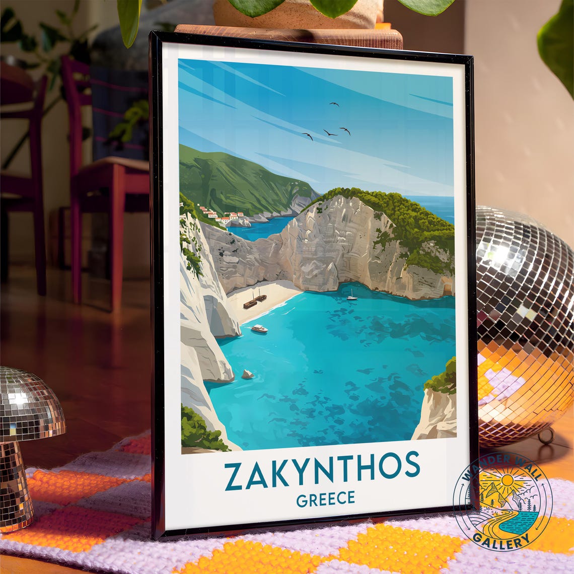 Zakynthos Greece Navagio Shipwreck Beach Turquoise Cove Poster - Image 4