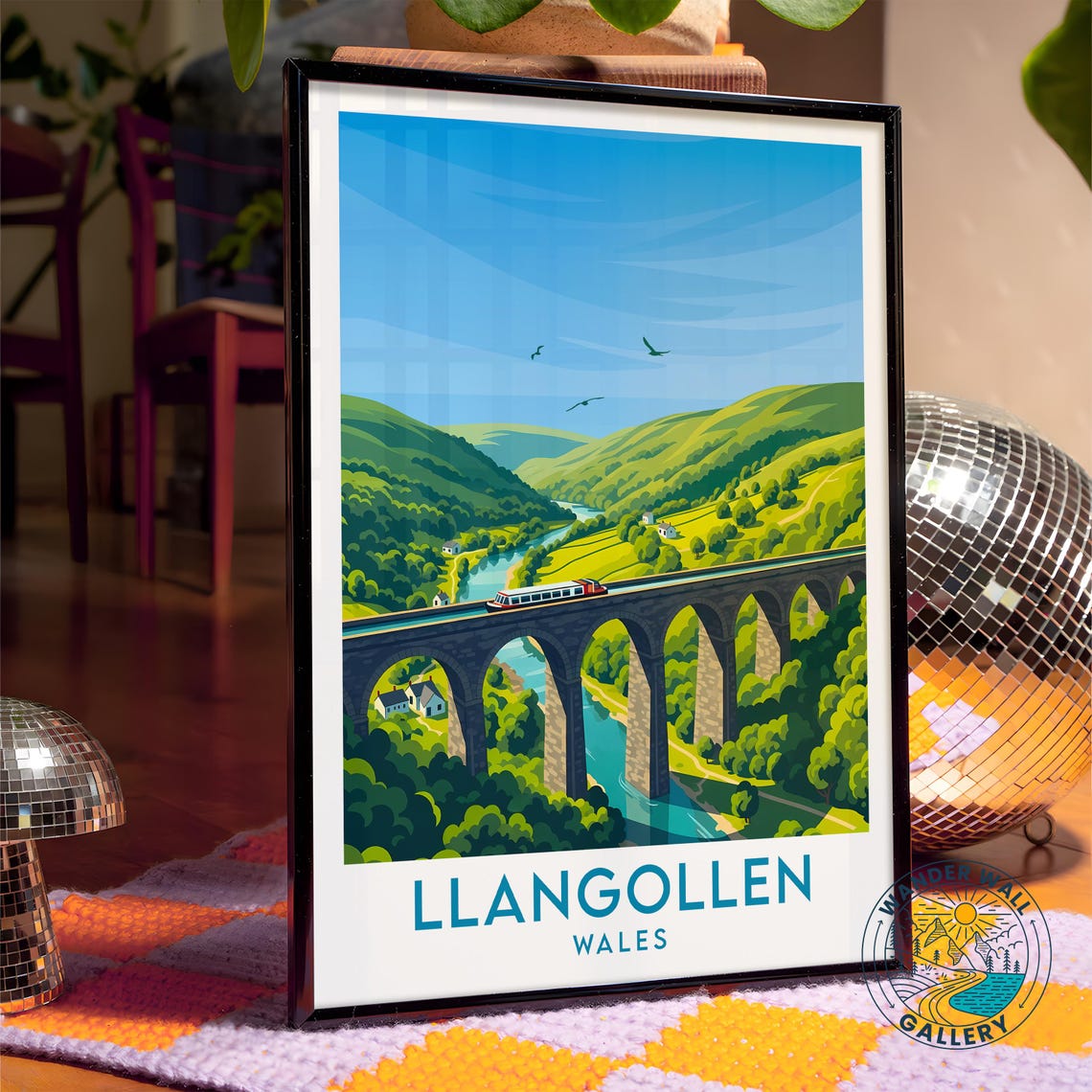 Llangollen Wales Pontcysyllte Aqueduct Canal Boat Travel Poster - Image 4