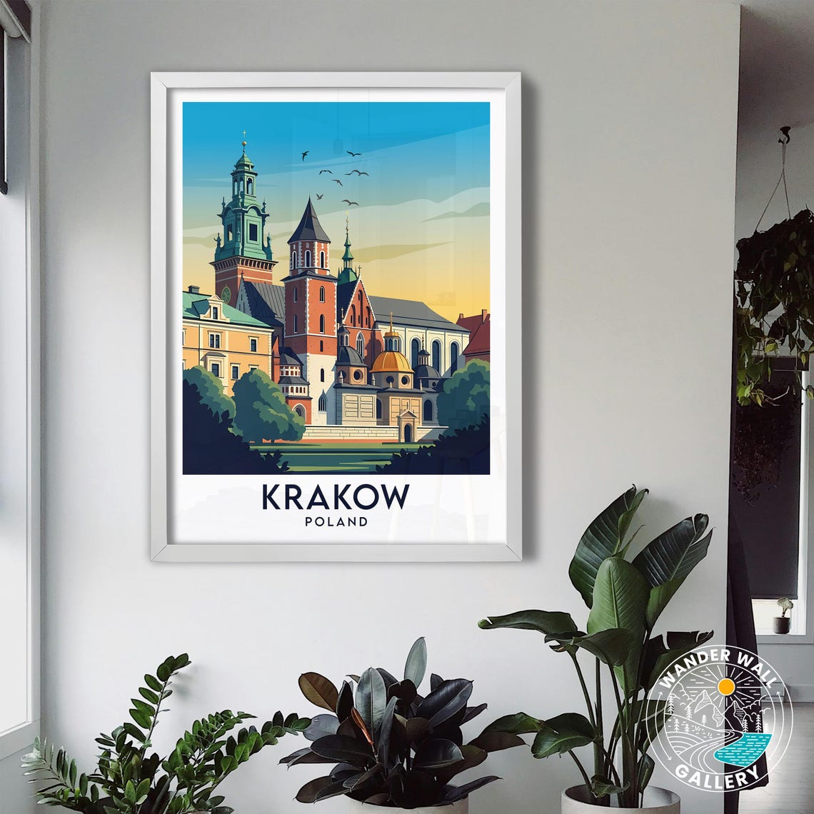 Krakow Poland Historic Cathedral Spires Cityscape Travel Poster - Image 3