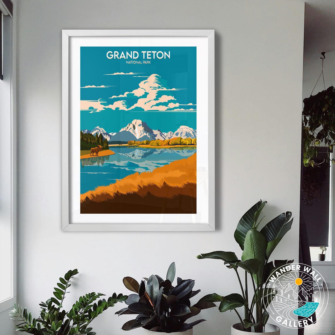Grand Teton National Park Moose Lake Autumn Sunset Travel Poster - Image 3