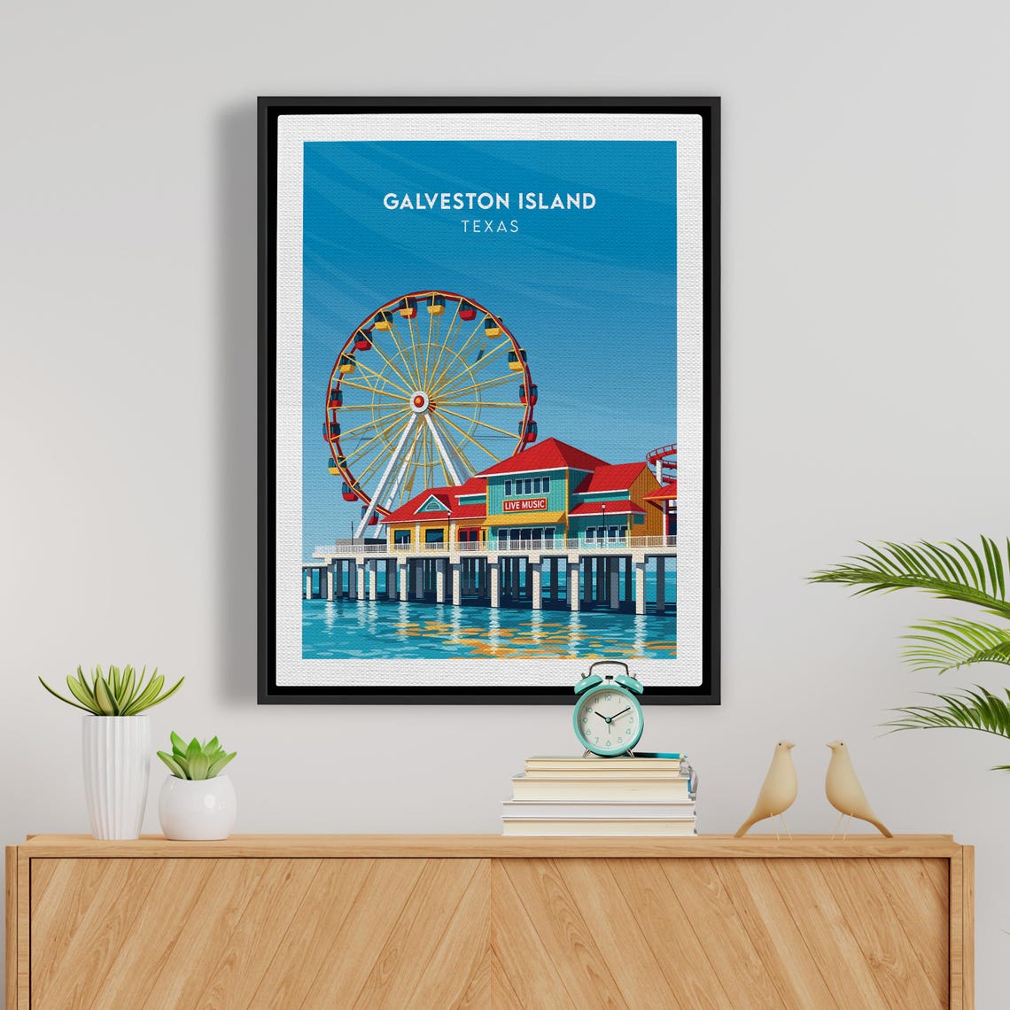 Galveston Island Texas Pier Amusement Park Ferris Wheel Poster - Image 5
