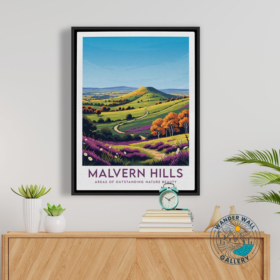 Malvern Hills English Countryside Rolling Green Hills Travel Poster - Image 5