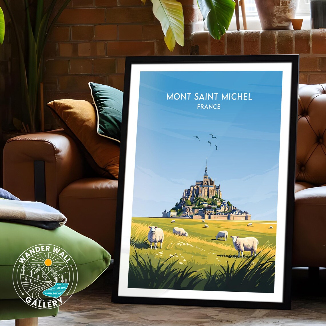 Mont Saint Michel France Island Abbey Sheep Meadow Travel Poster - Image 6
