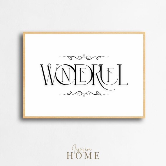 Inspirational Word Art Print Whimsical Black And White Typography