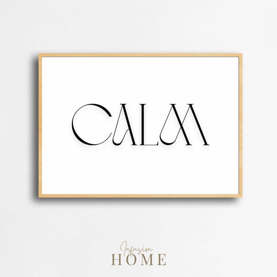 Calm Elegant Minimalist Black And White Typography Art Poster