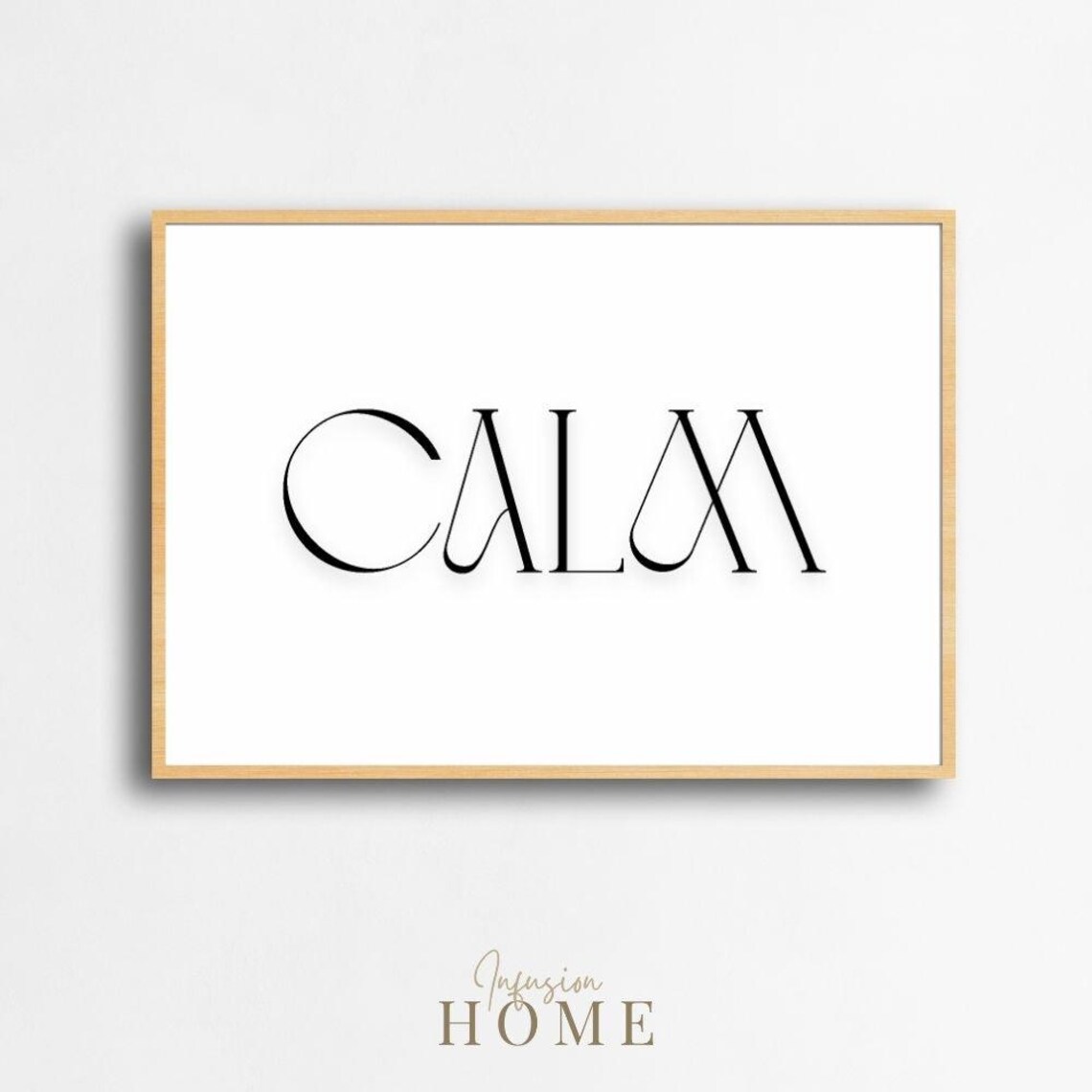 Calm Typography Print Minimalist Inspirational Wall Art