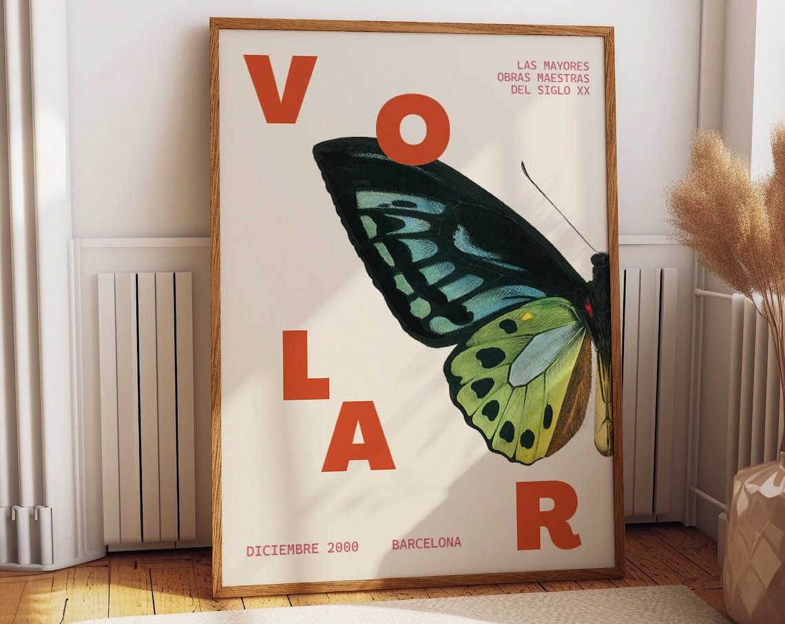 Butterfly Symphony, Modern Barcelona Exhibition Poster