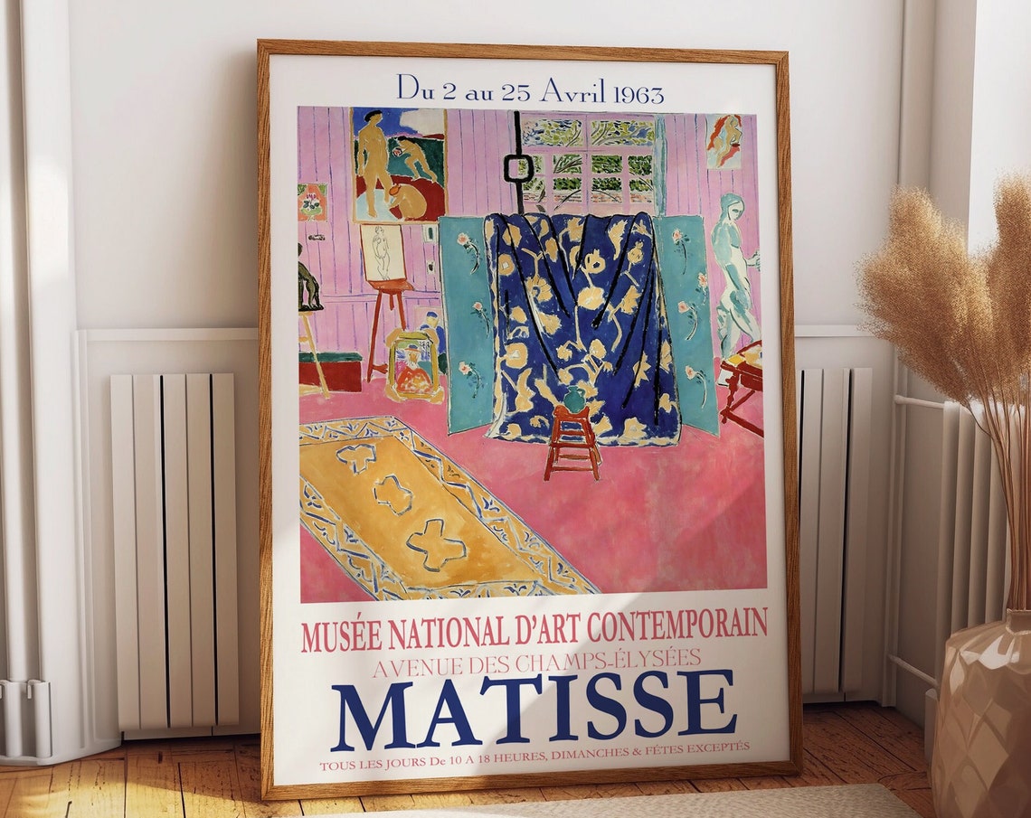 Classic Matisse Pink Room Exhibition Framed Poster 1963 Museum Art Reproduction Framed Art Print Gift Ideas For Her