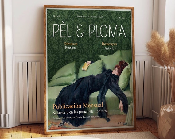 Timeless Elegance Ramon Casas Decadent Young Woman Fashion Exhibition Poster Framed Pl Ploma Magazine Illustration Cover Print