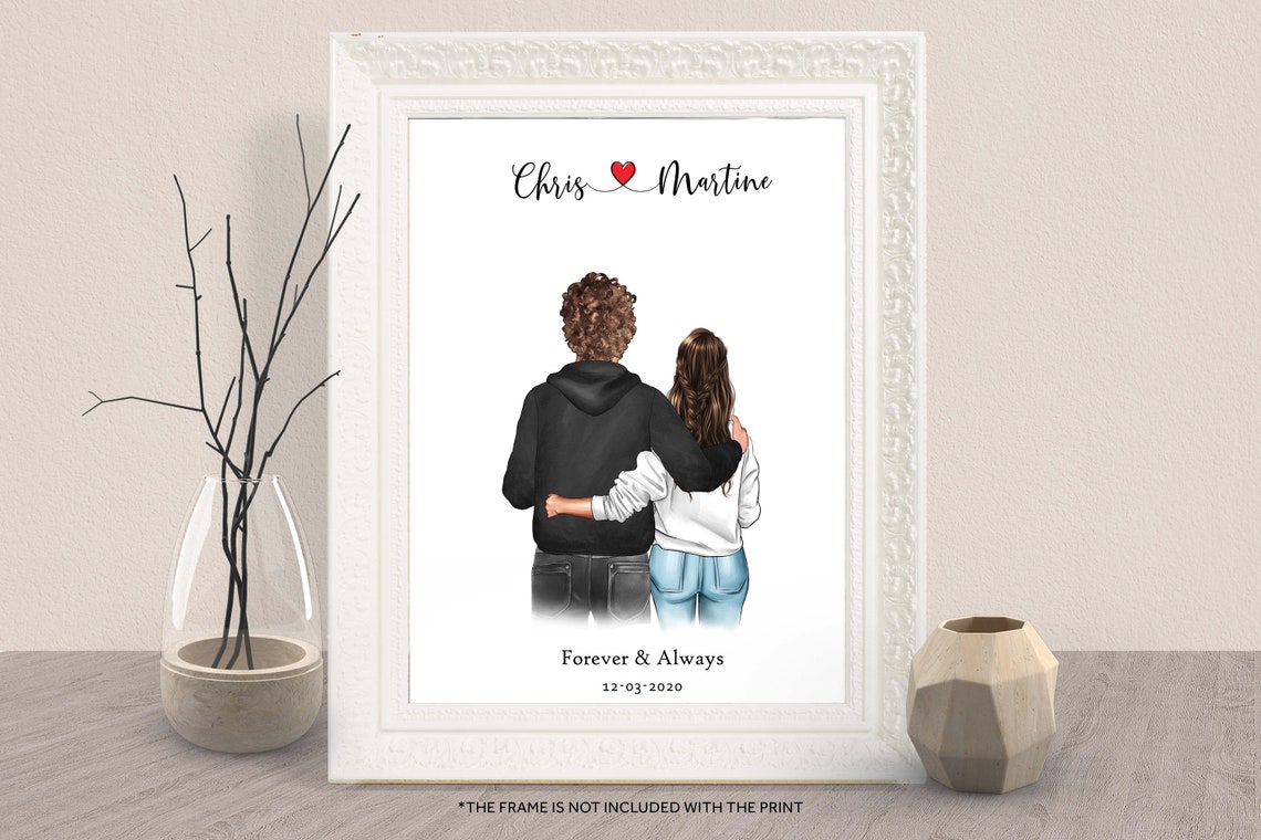 Couple Forever And Always Print Hoodie Back View Keepsake Gift