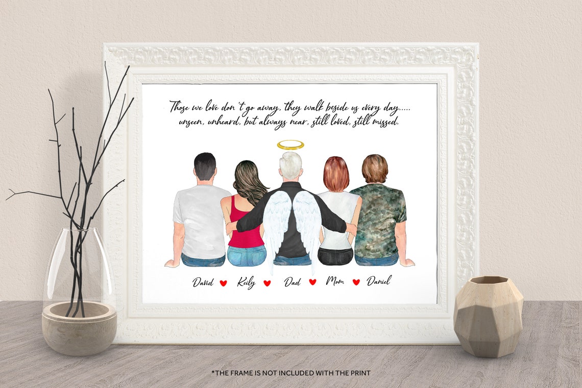 Custom Memorial Print Family Memorial Print Personalized Memorial Print Remembrance Gift Family Christmas Gift Loss Of Dad Grandpa Christmas