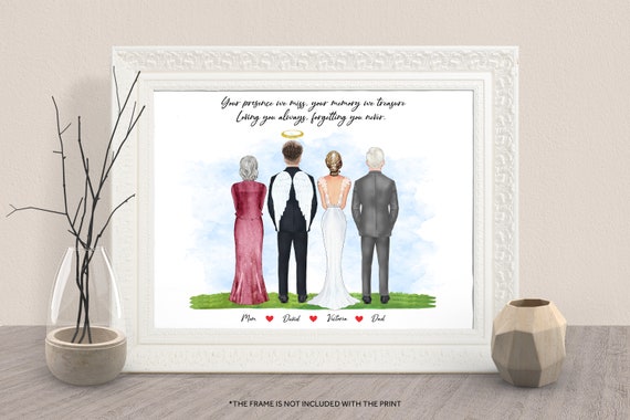 Custom Brother Memorial Wedding Portrait Angel Brother Gift Poster