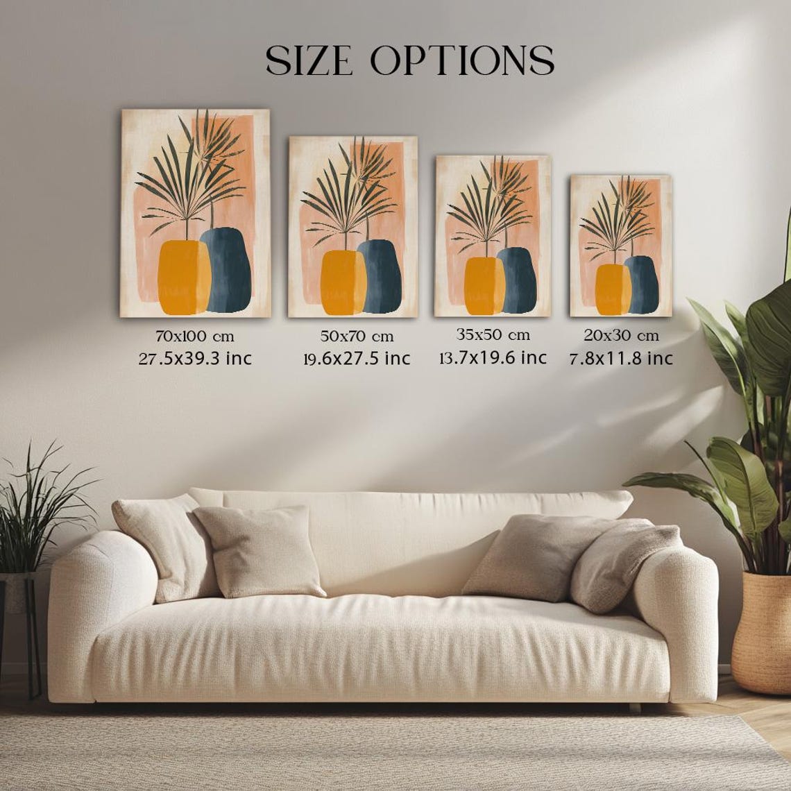 Modern Abstract Potted Plants Boho Earth Tones Minimal Art Poster - Image 3