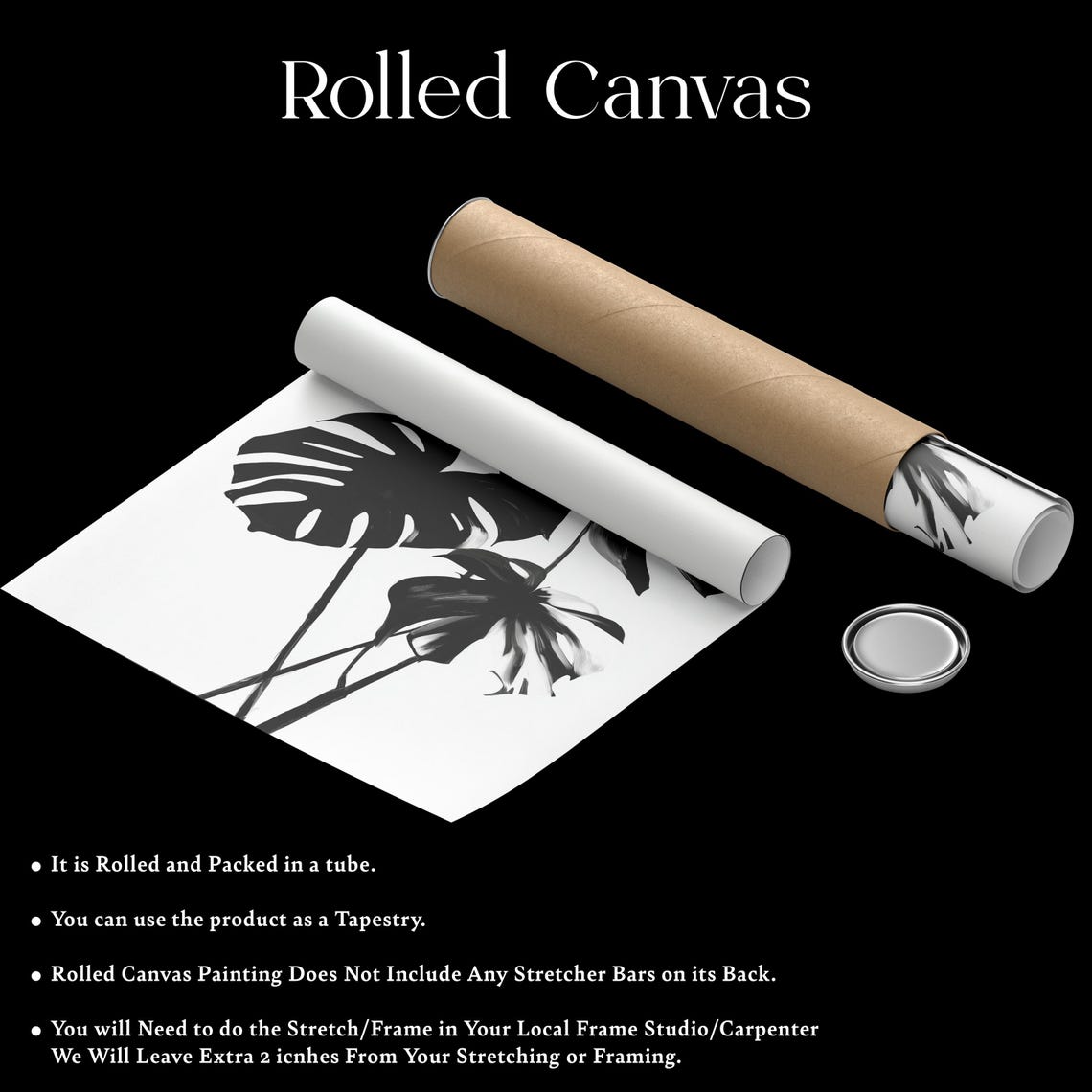 Black and White Monstera Leaf Trio Minimalist Botanical Poster - Image 3