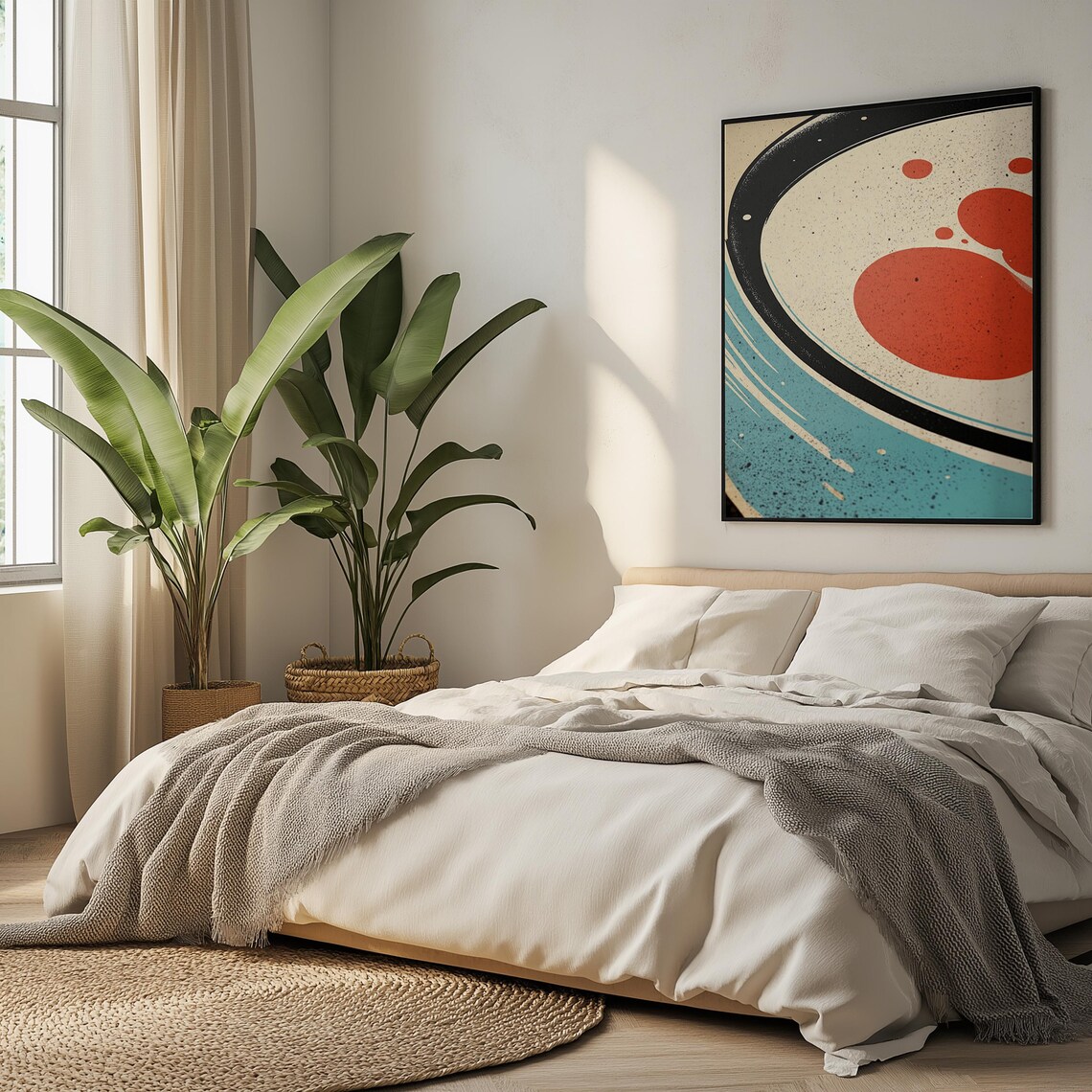Retro Sun Circles Abstract Vintage Geometric Mid Century Wall Art - Image 5