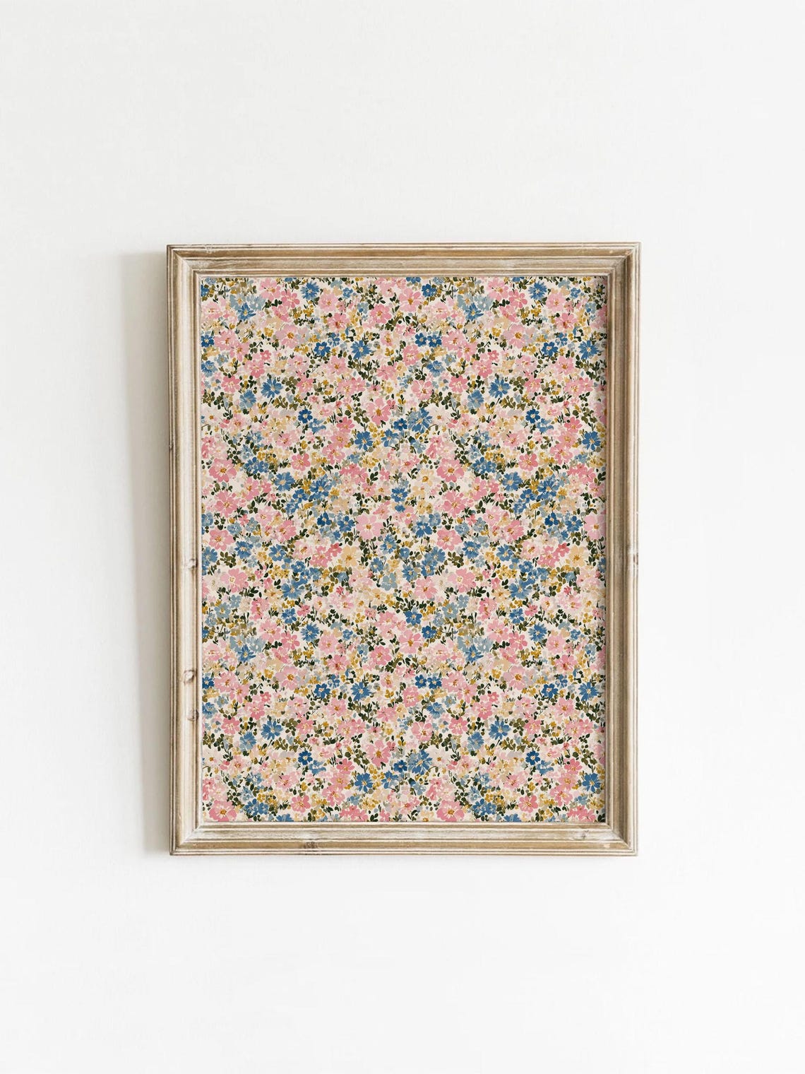 Ditsy Floral Pattern Pastel Tiny Flowers Vintage Fabric Art Poster