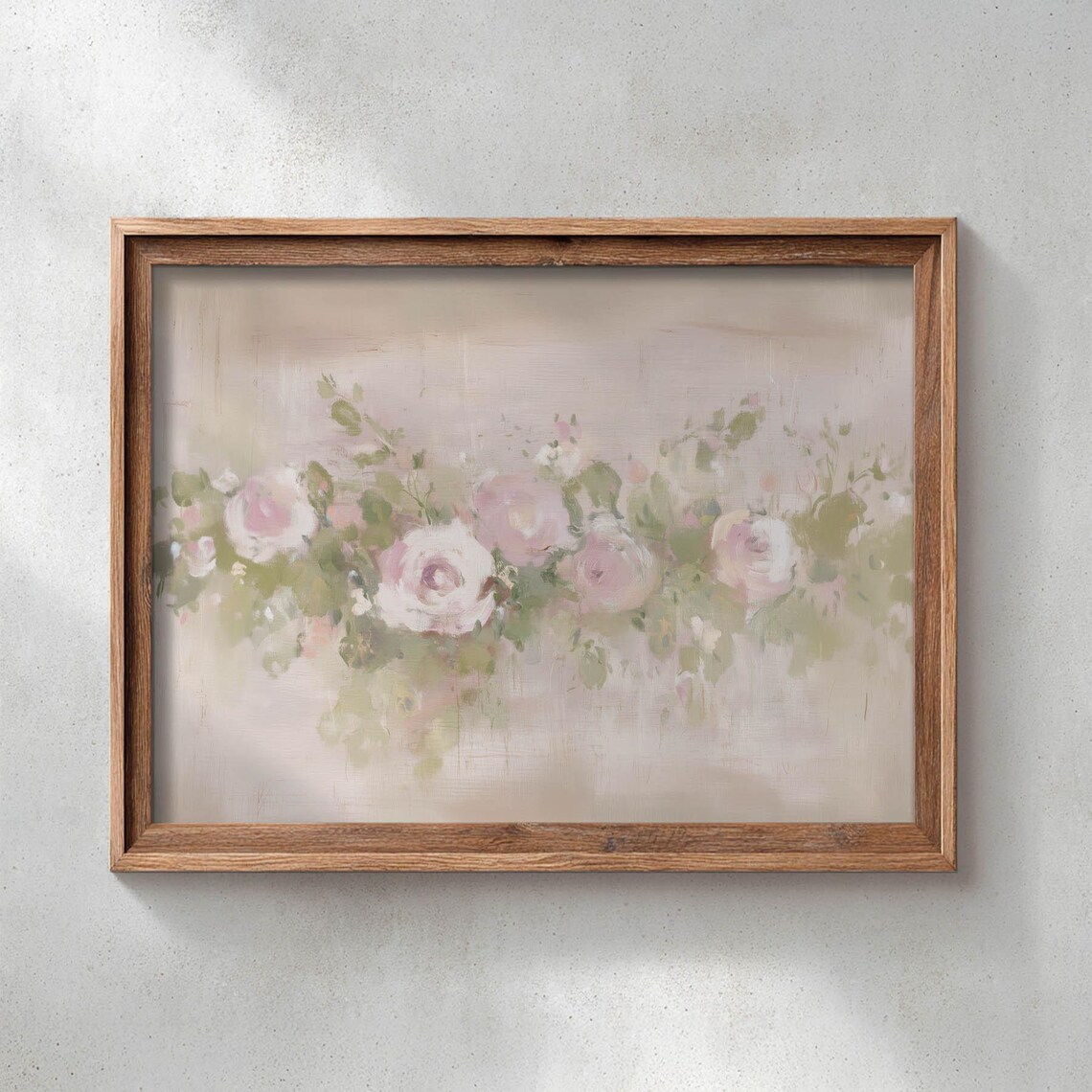 Pale Pink Roses Poster Print, Cottagecore Decor