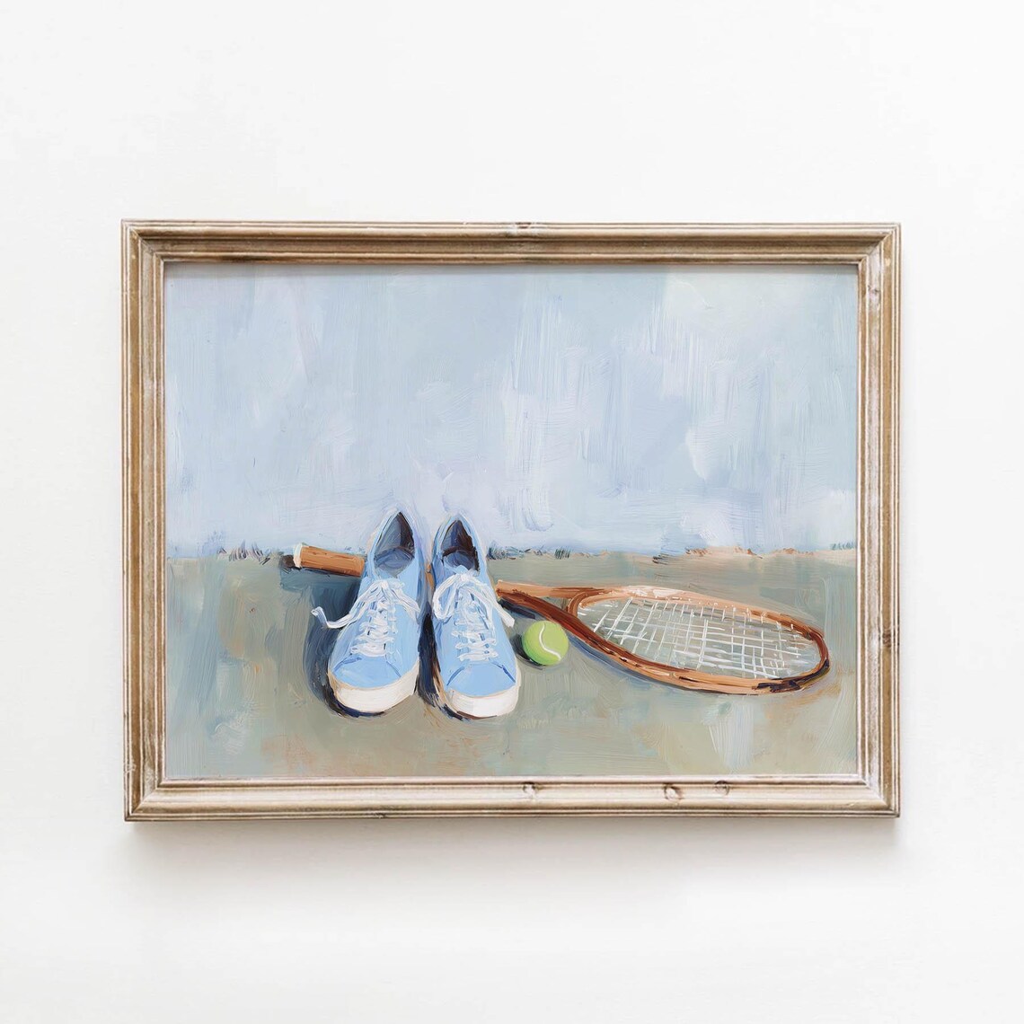 Lightblue Sneakers Racket Vintage Poster Print