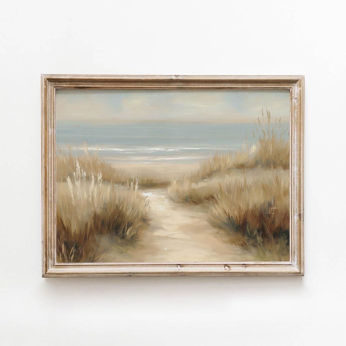 Coastal Dune Path Through Beach Grass to the Ocean Vintage Art Print