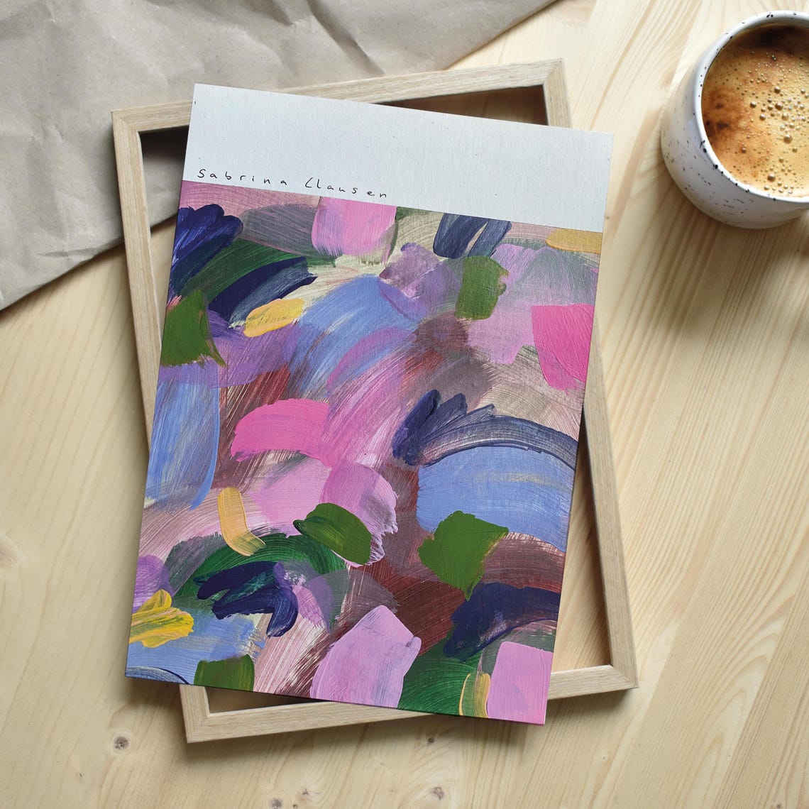 Sabrina Clausen Dreamy Pink Blue Green Sweeping Abstract Poster - Image 5